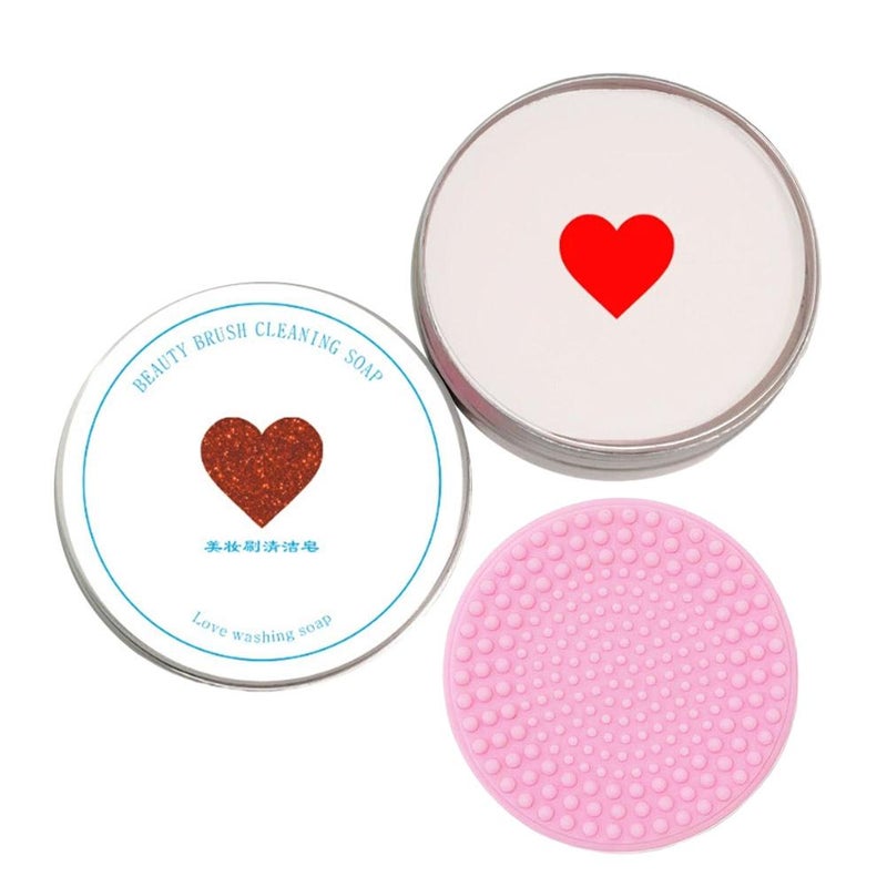 Starry Sky Makeup Brush Cleaning Soap, Makeup Tool Sponge & Puff Cleaning Soap, Heart-Shaped Makeup Sponge Cleaning Soap, Brush Washing Soap